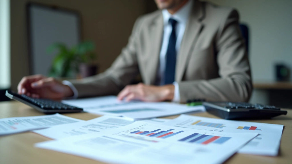 Ökonom analysiert Preisentwicklungsdaten mit Grafiken und Taschenrechner auf dem Schreibtisch