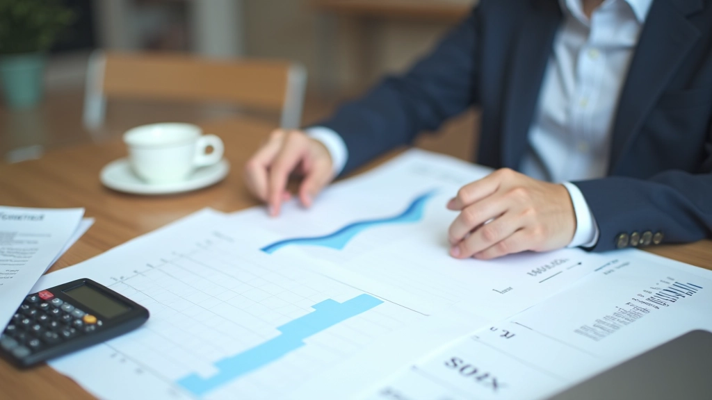 Schreibtisch mit Grafiken zu Preisindizes, Taschenrechner und statistischen Unterlagen